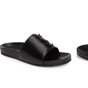 Saint Laurent Black Leather Sandals